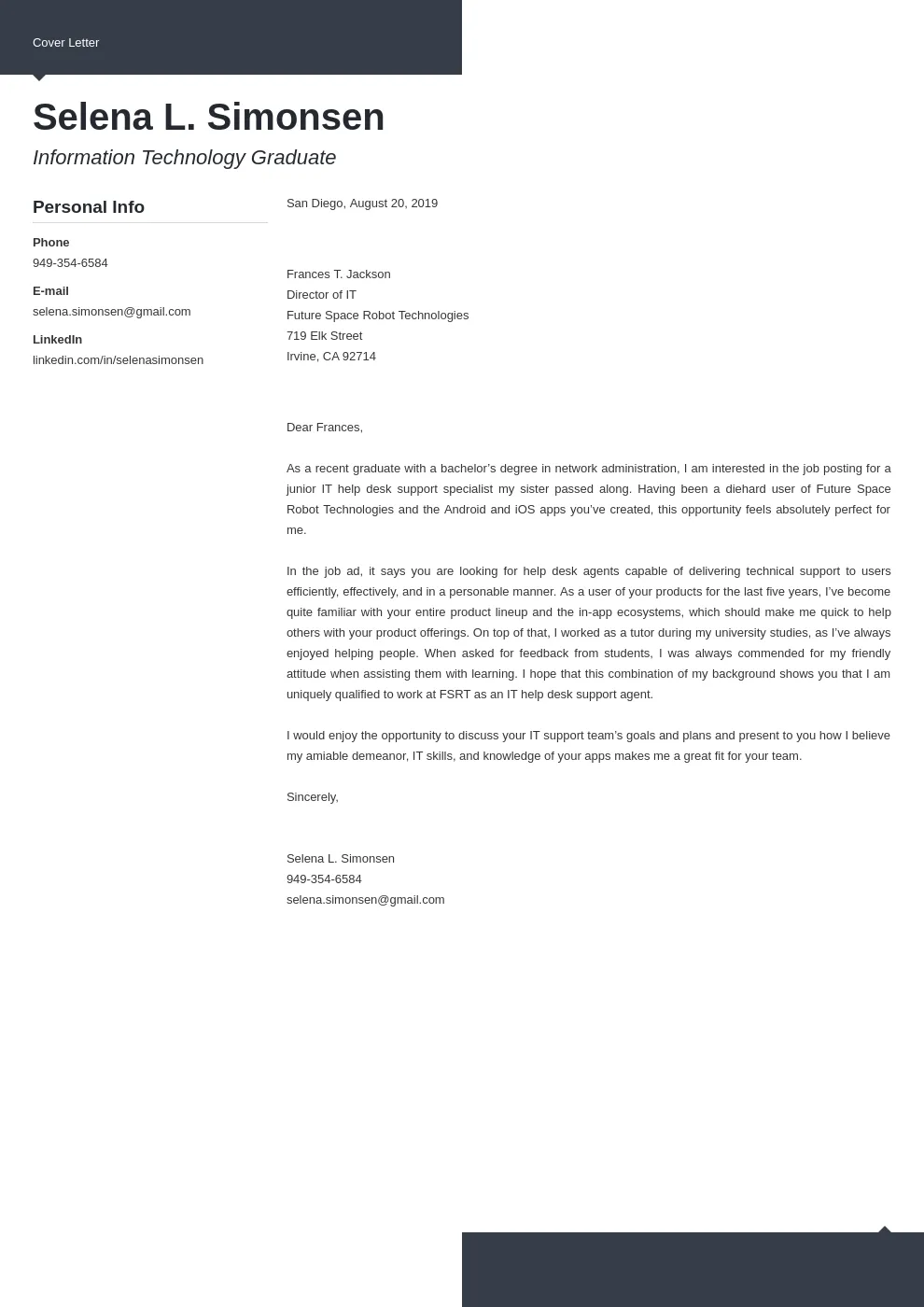 41516 proofreading cover letter