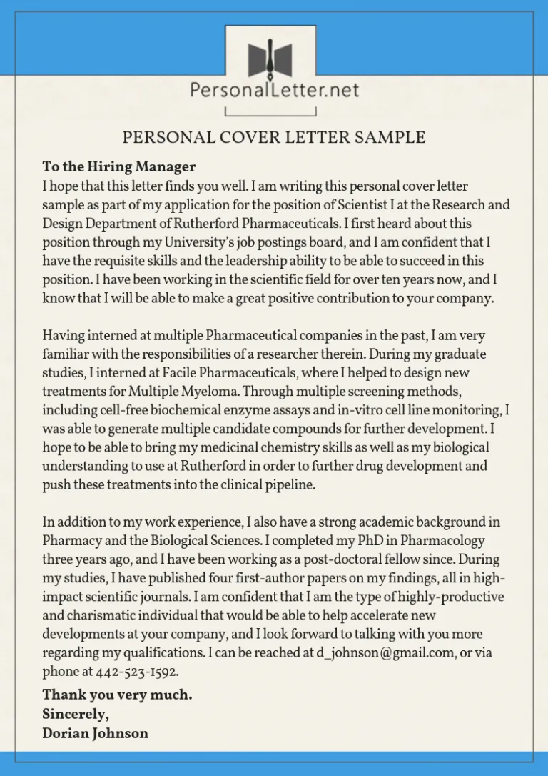 41527 cover letter vs personal statement