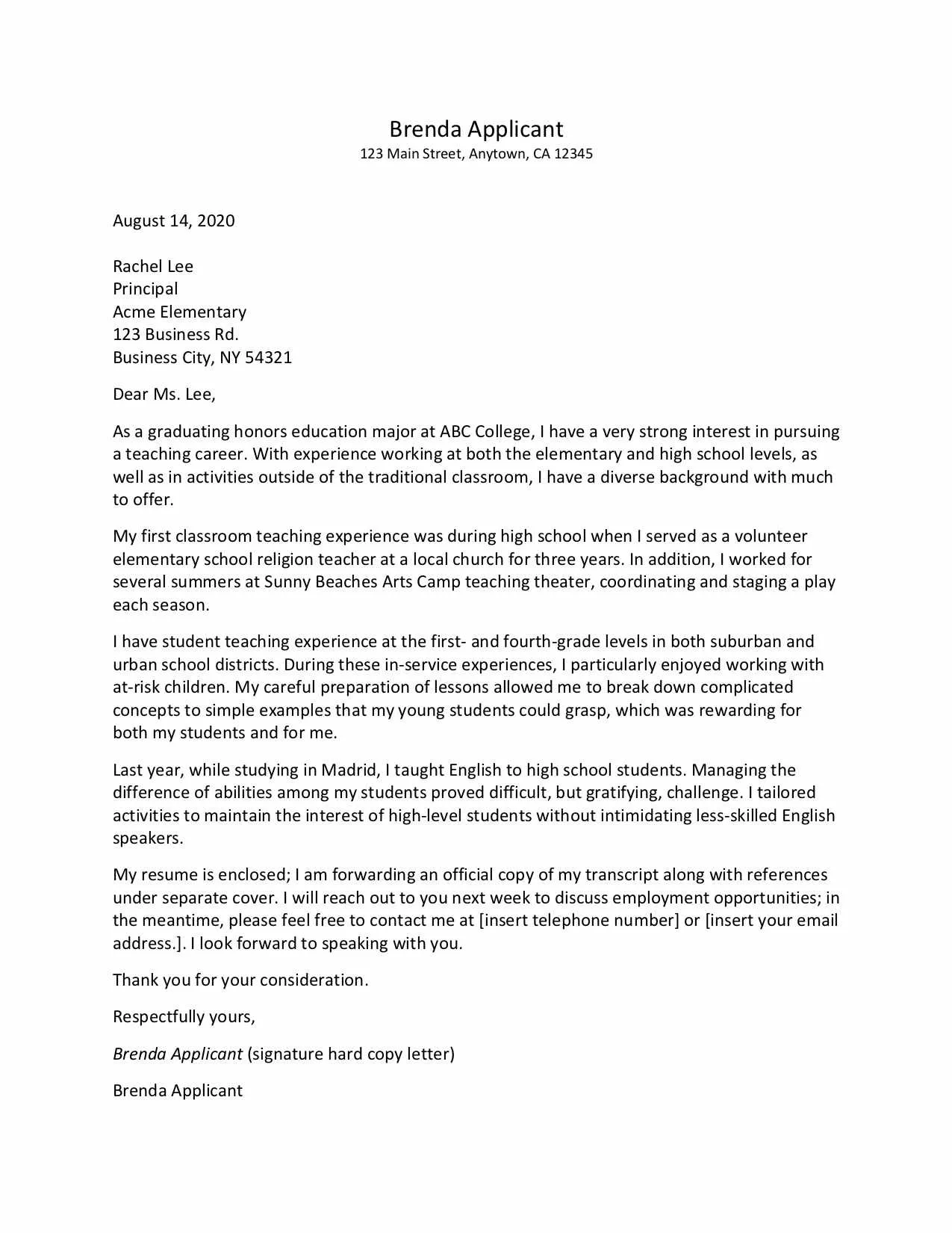 41533 teacher cover letter template 6