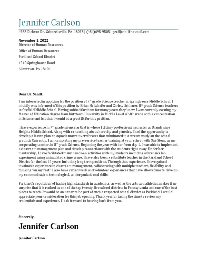 41542 cover letter teaching header