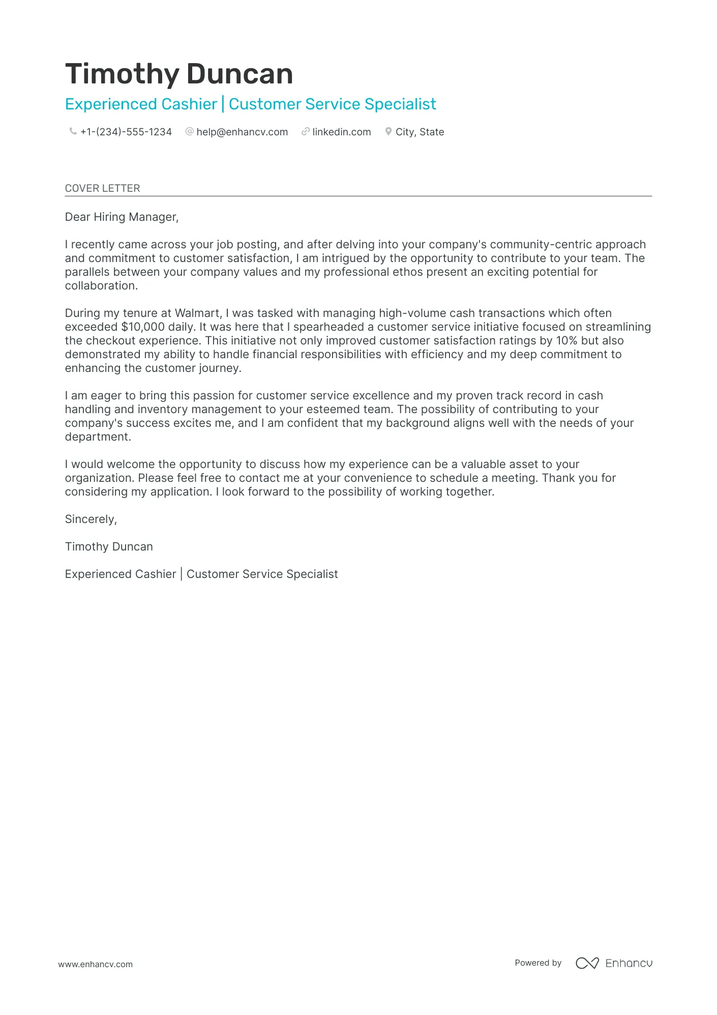 41561 cashier cover letter achievements