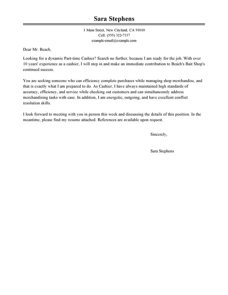41561 cashier cover letter enthusiasm