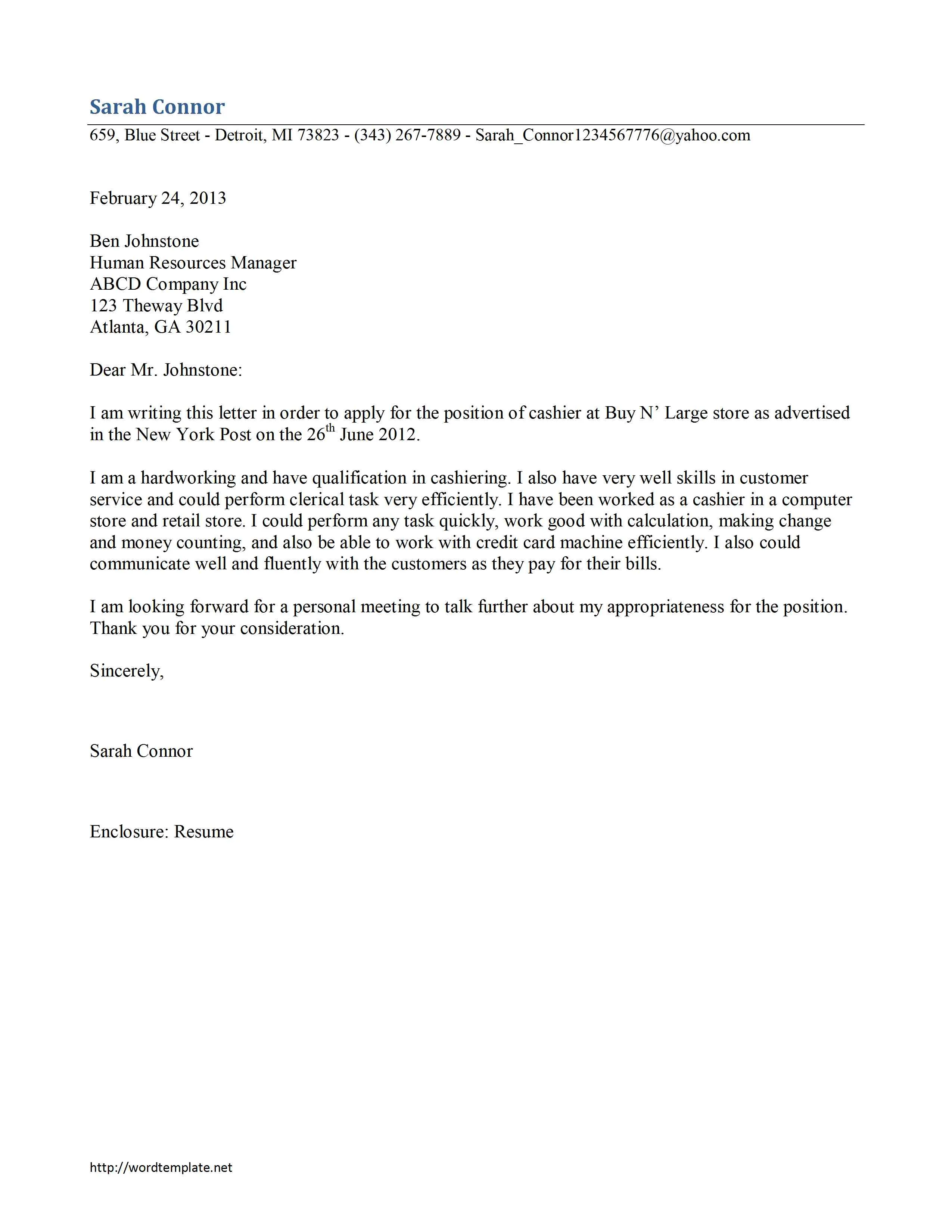41561 cashier cover letter problem solving