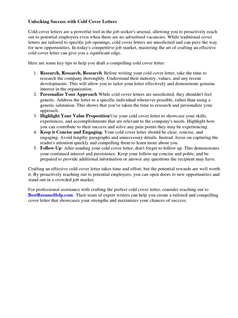 41564 cold email cover letter intro