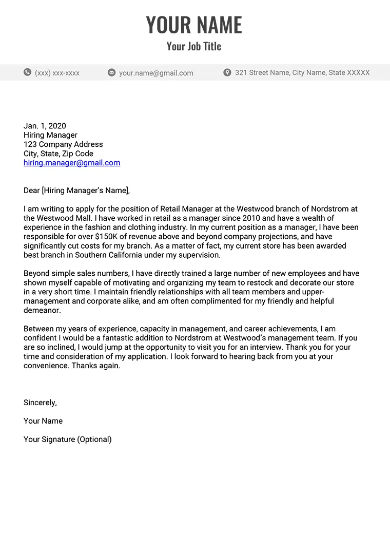 41565 cover letter format