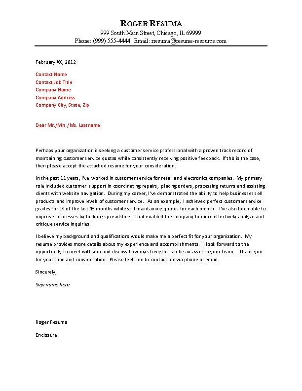 41567 customer service cover letter hero
