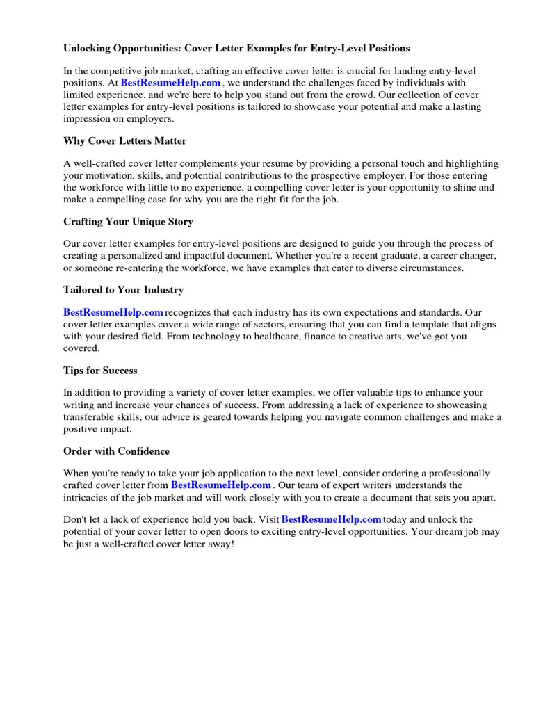 41578 no experience cover letter