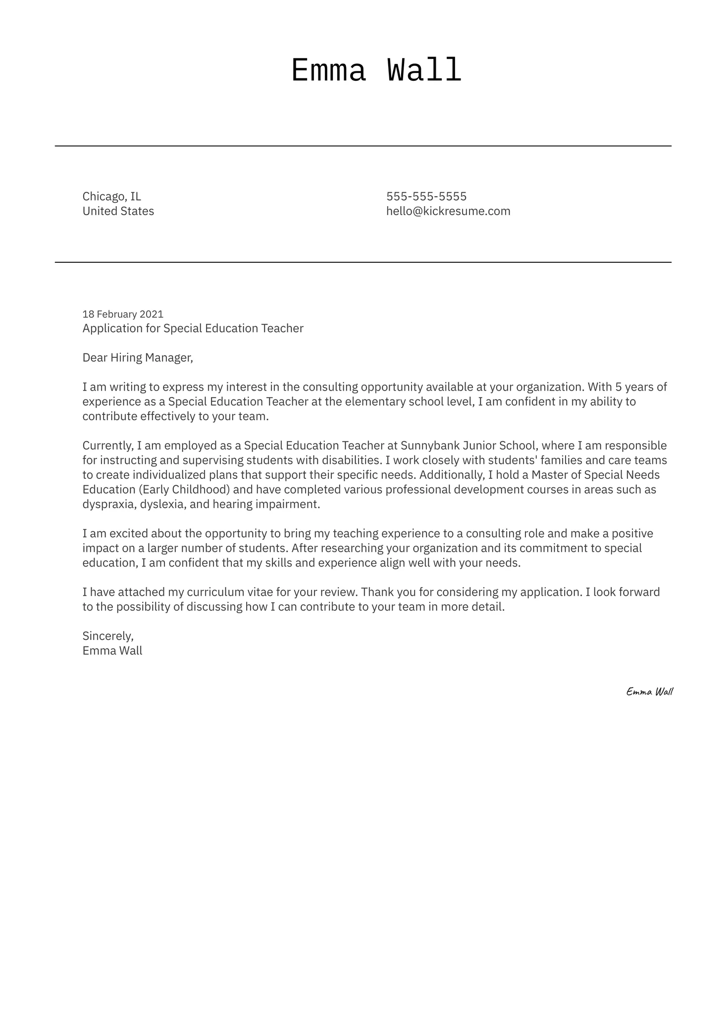 41593 cover letter formatting structure