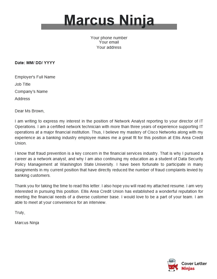 41596 cover letter formatting
