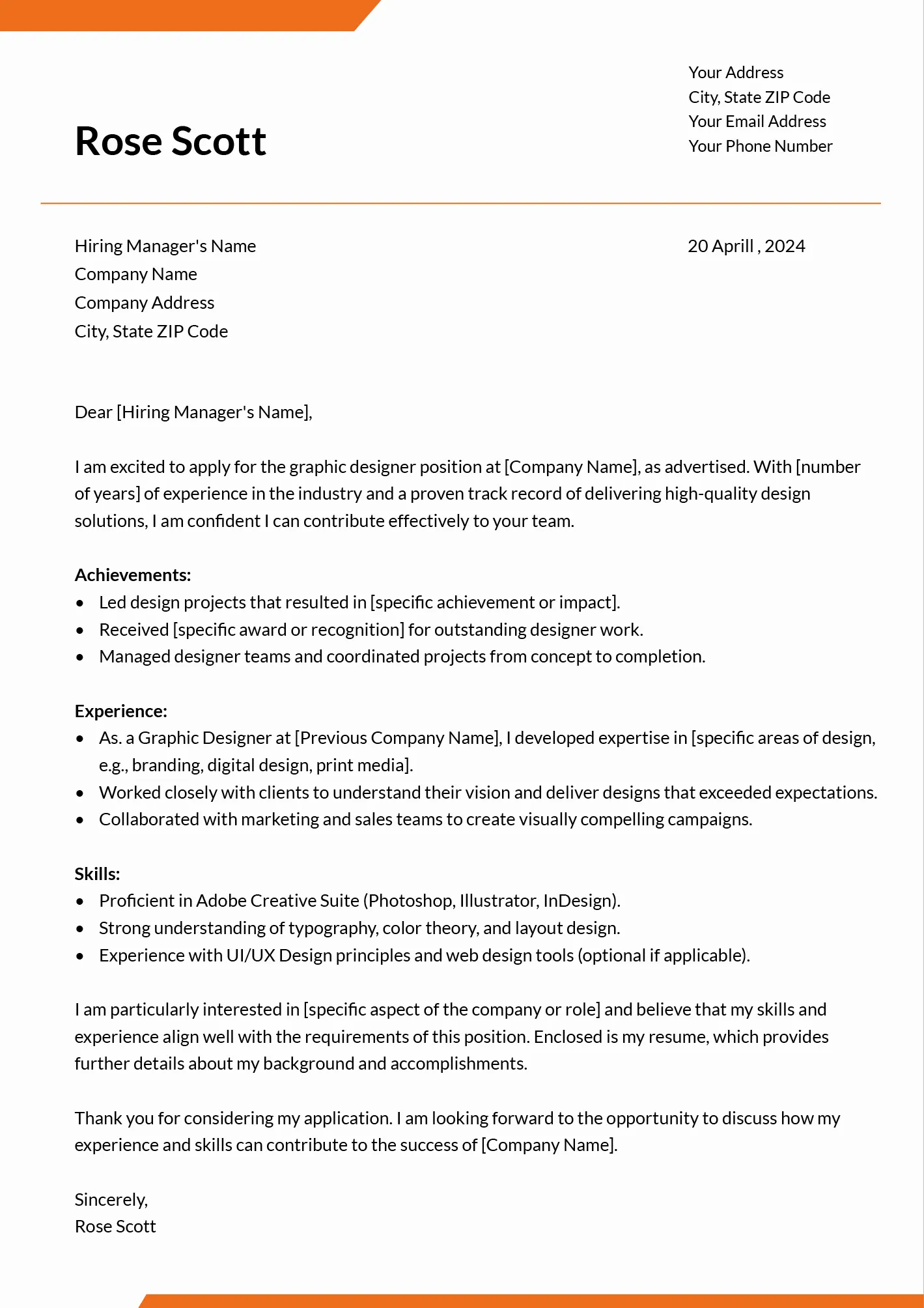 41598 tailor cover letter