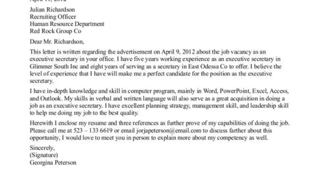 41603 school secretary cover letter