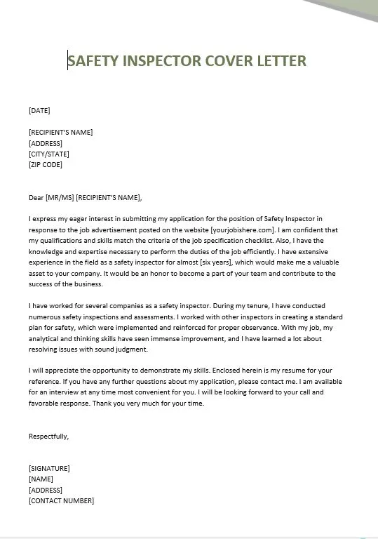 41606 cover letter formatting