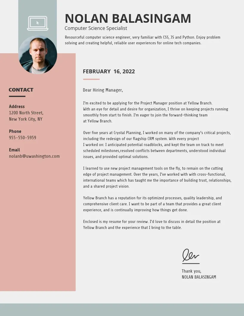 41629 creative cover letter design