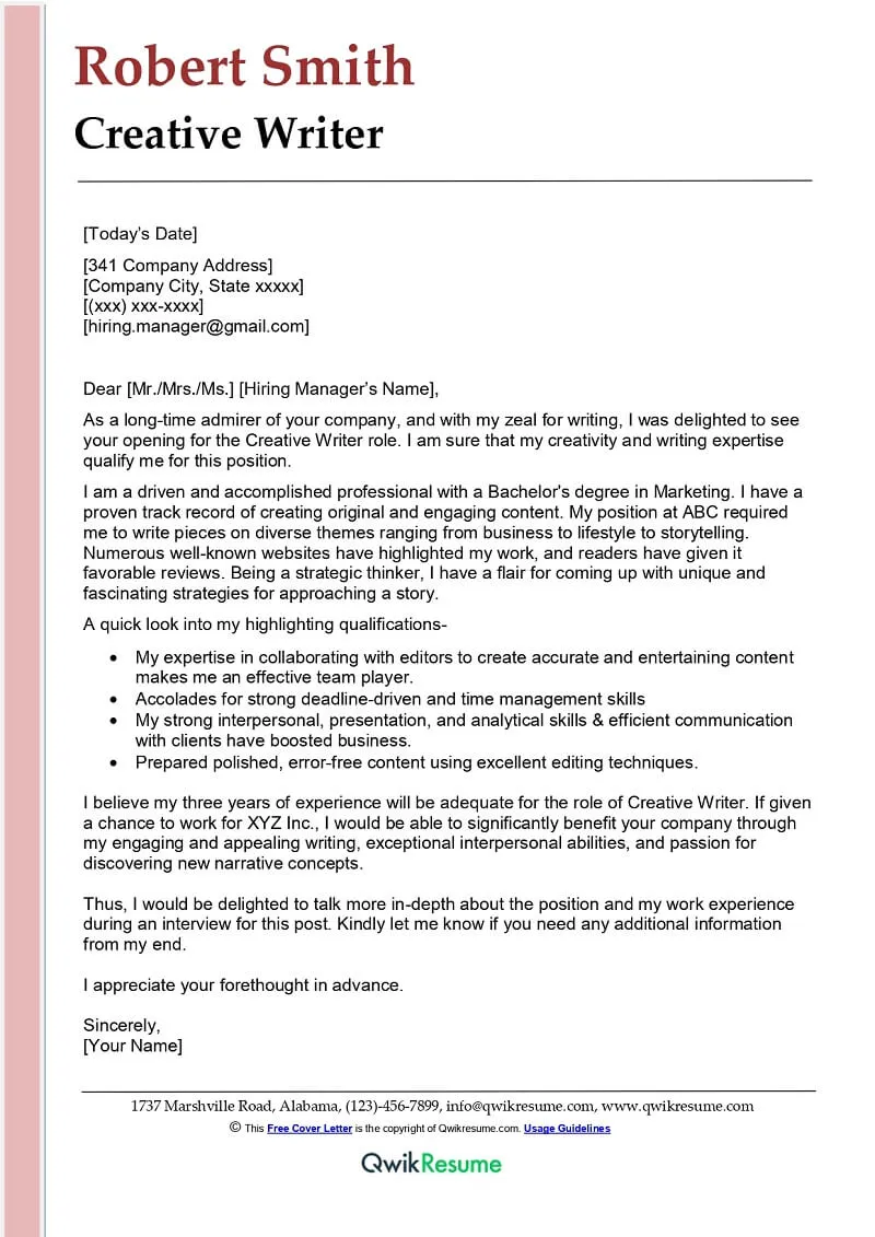 41629 creative cover letter video