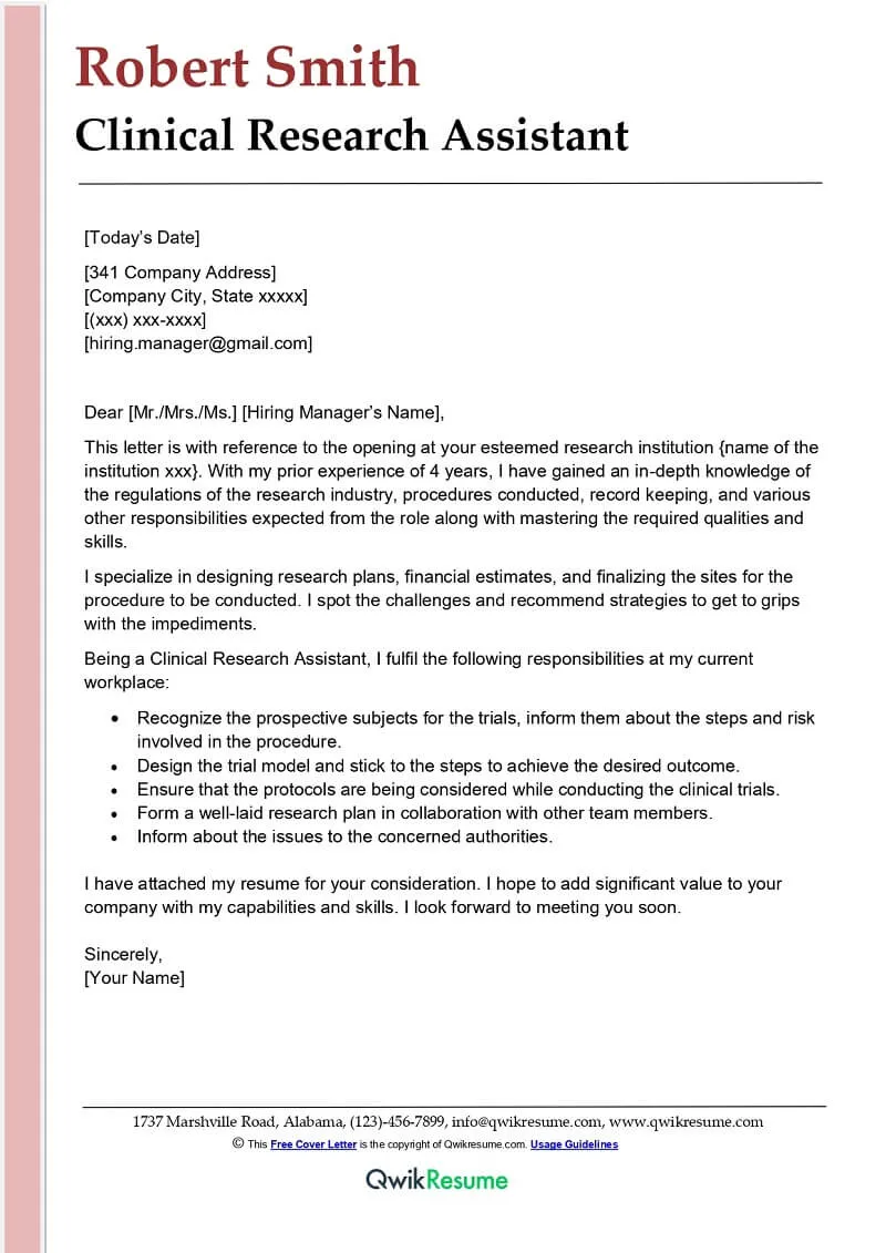 41633 research assistant cover letter skills