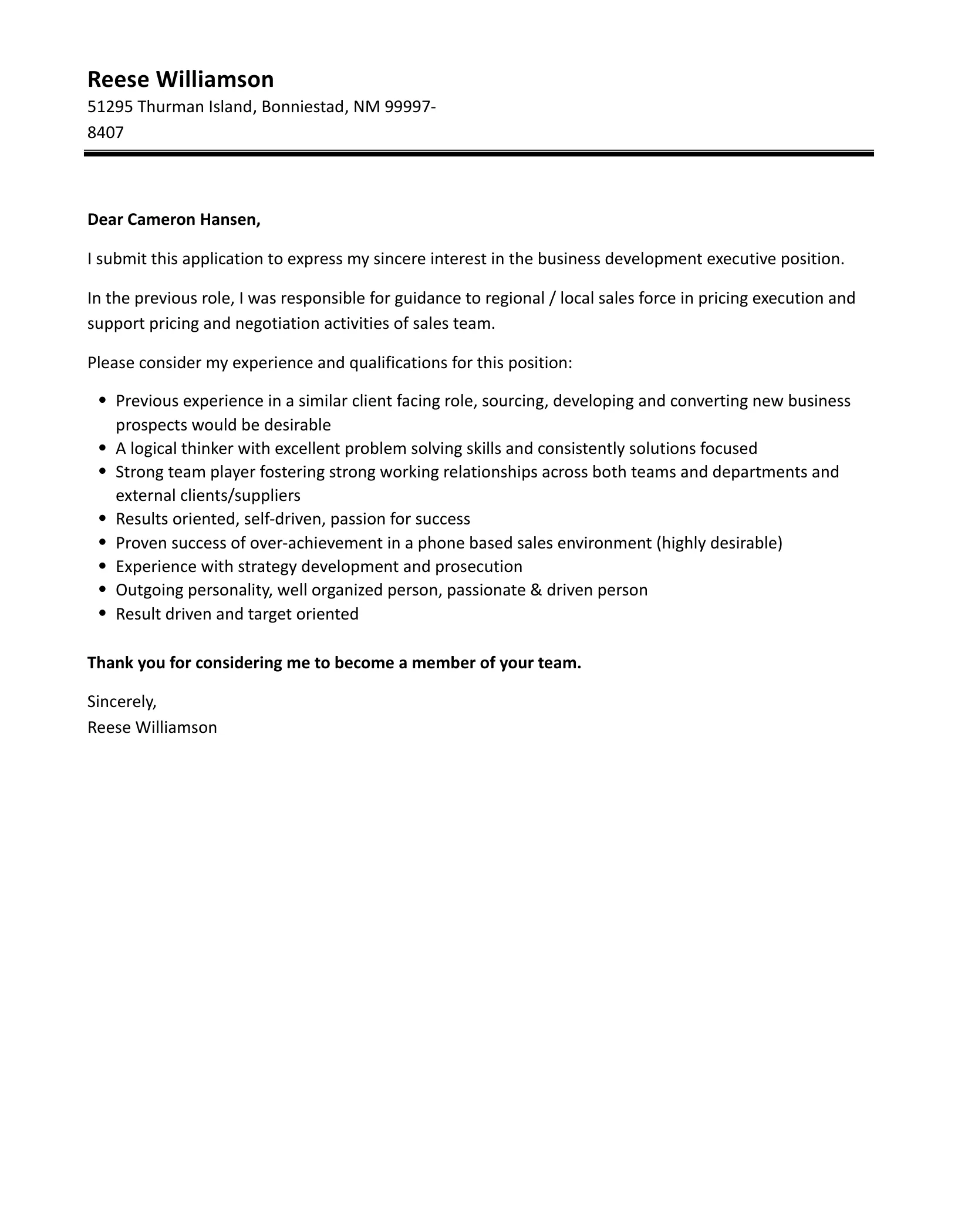 41639 cover letter achievements