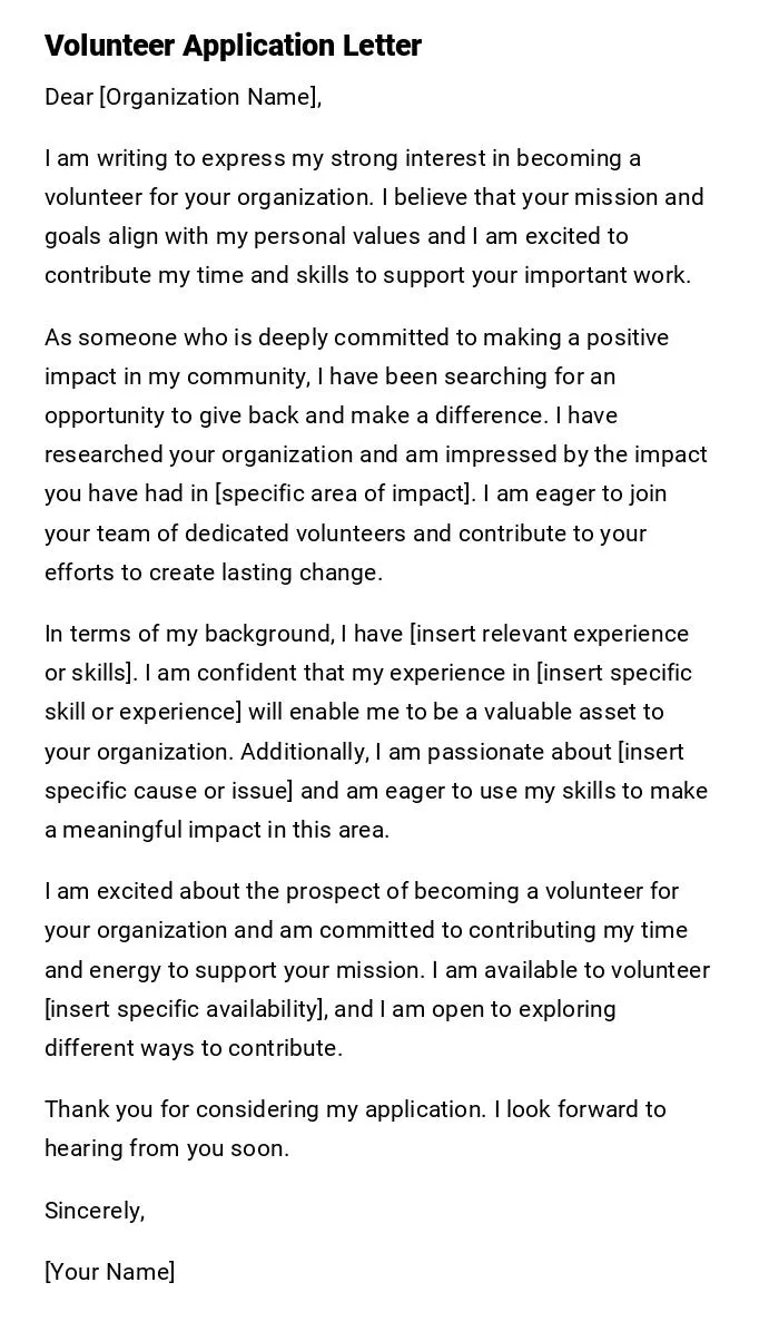 41659 volunteer cover letter skills