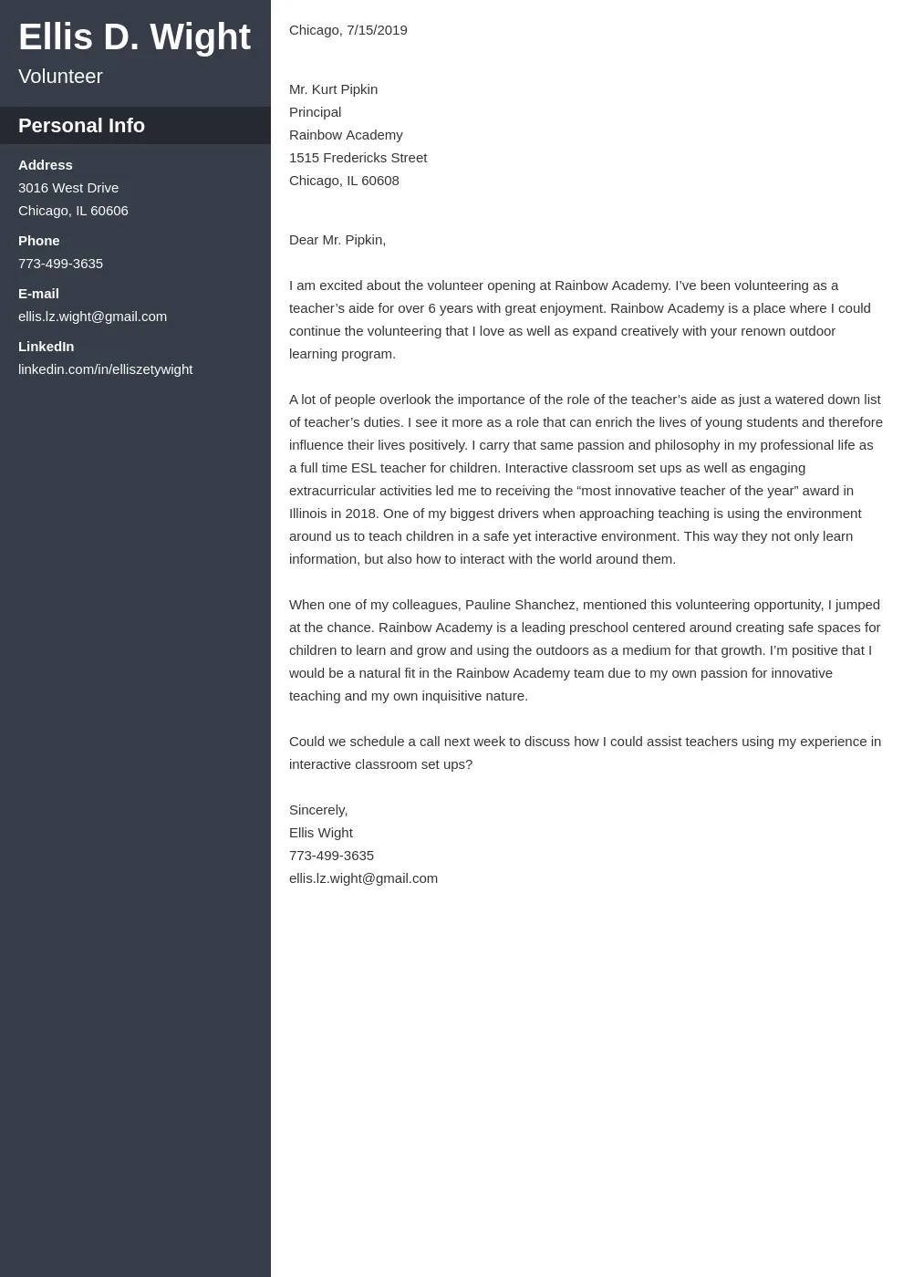 41659 volunteer cover letter tips
