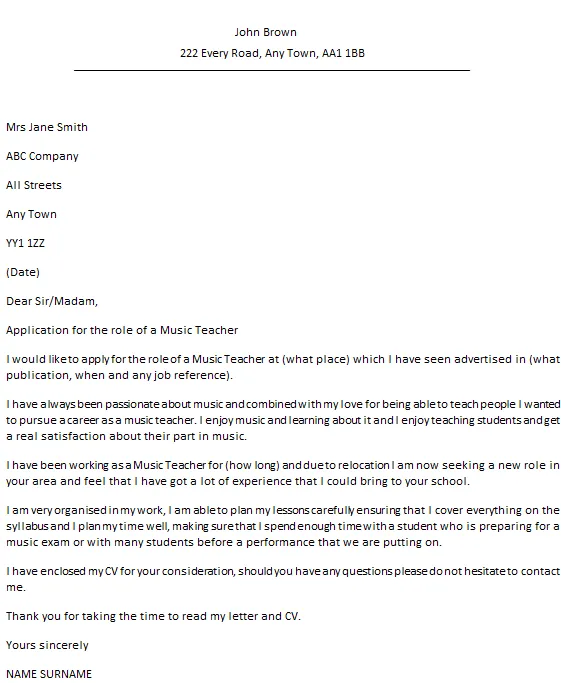 41660 music industry cover letter examples