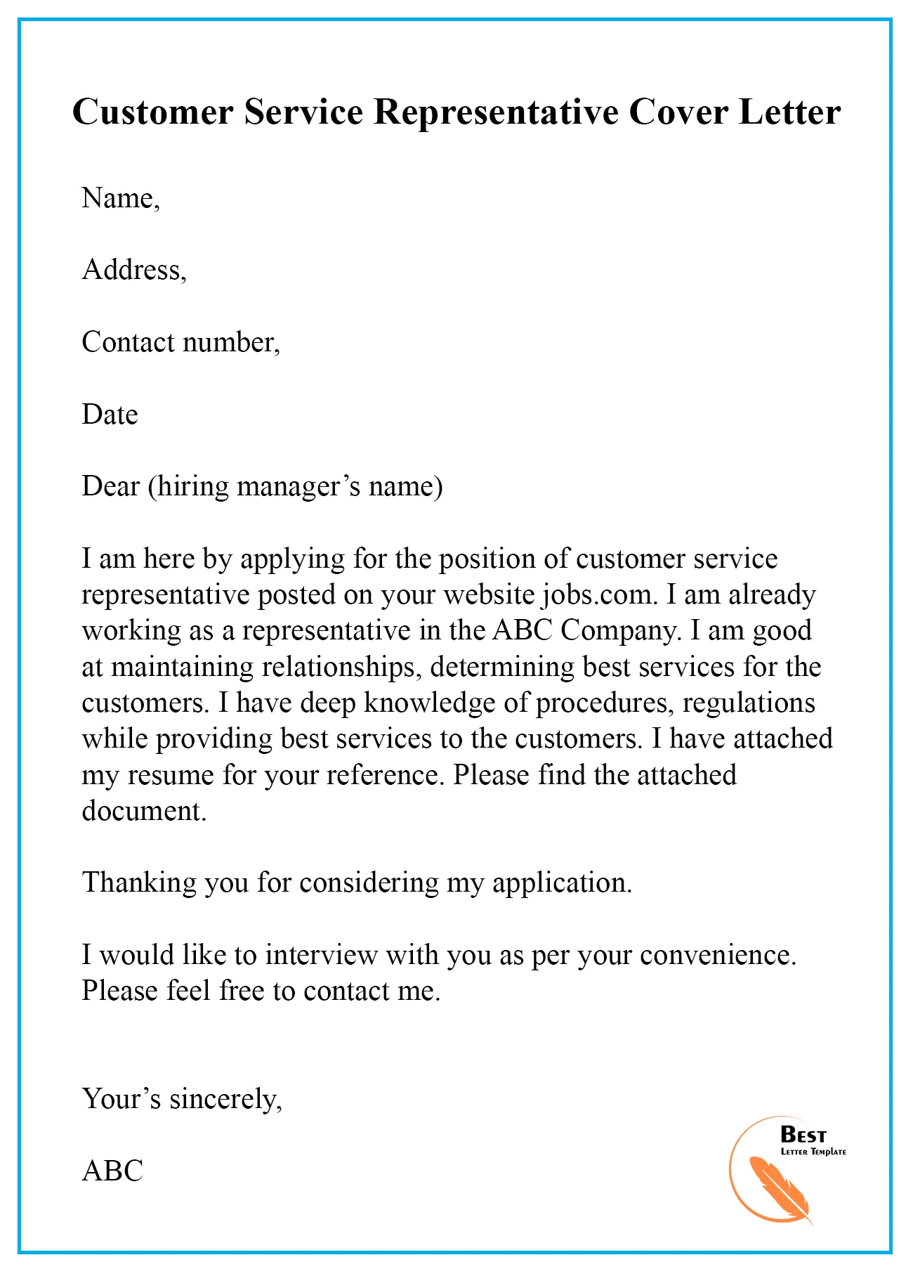 41674 cover letter formatting