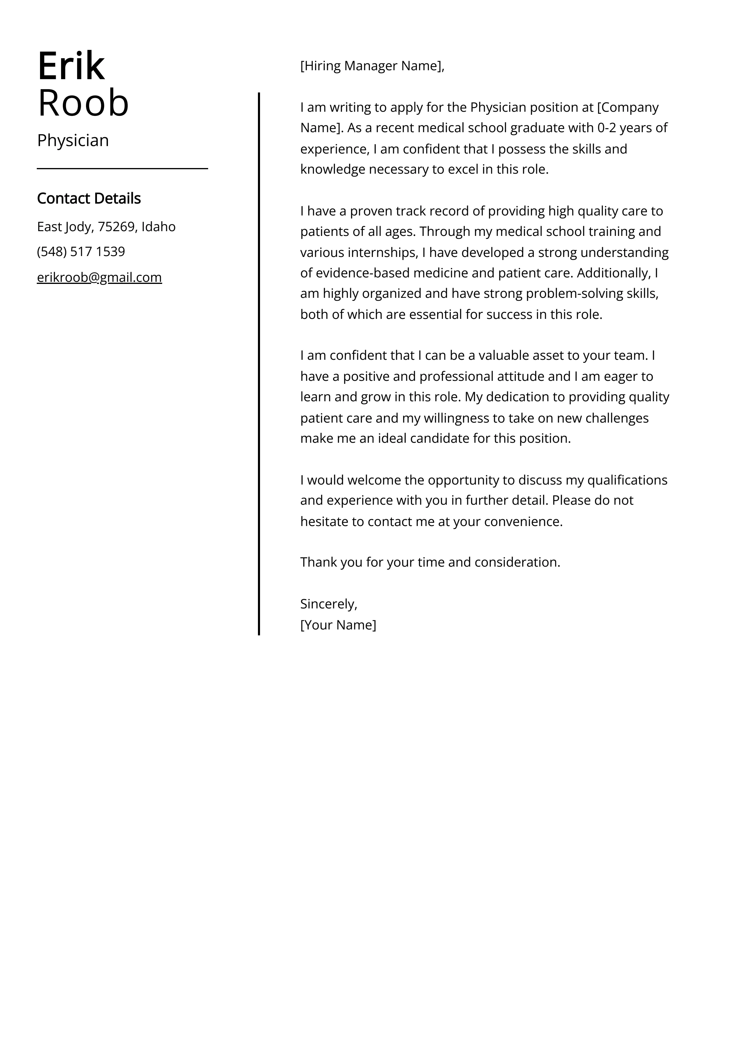 41675 physician cover letter achievements