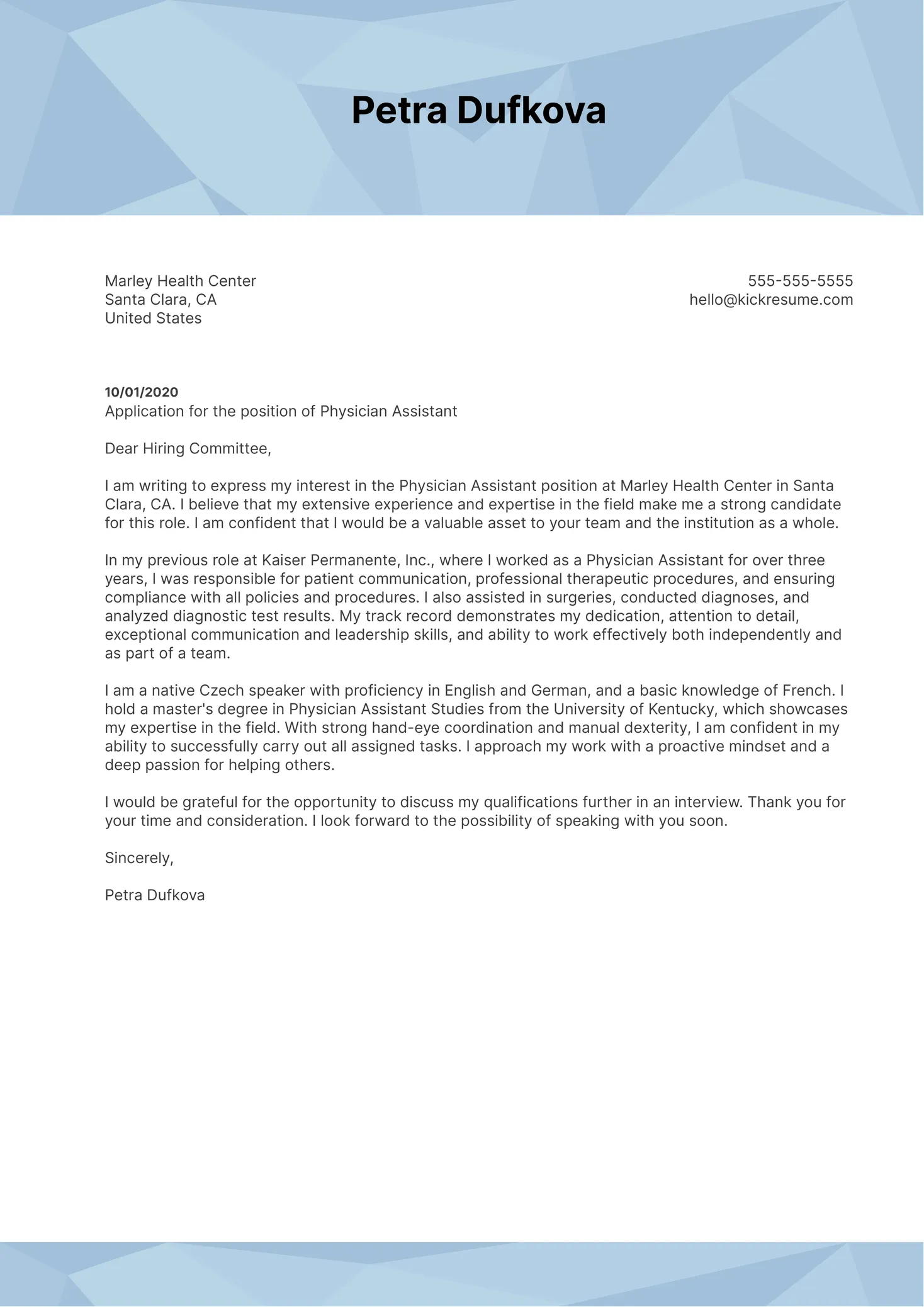 41675 physician cover letter enthusiasm