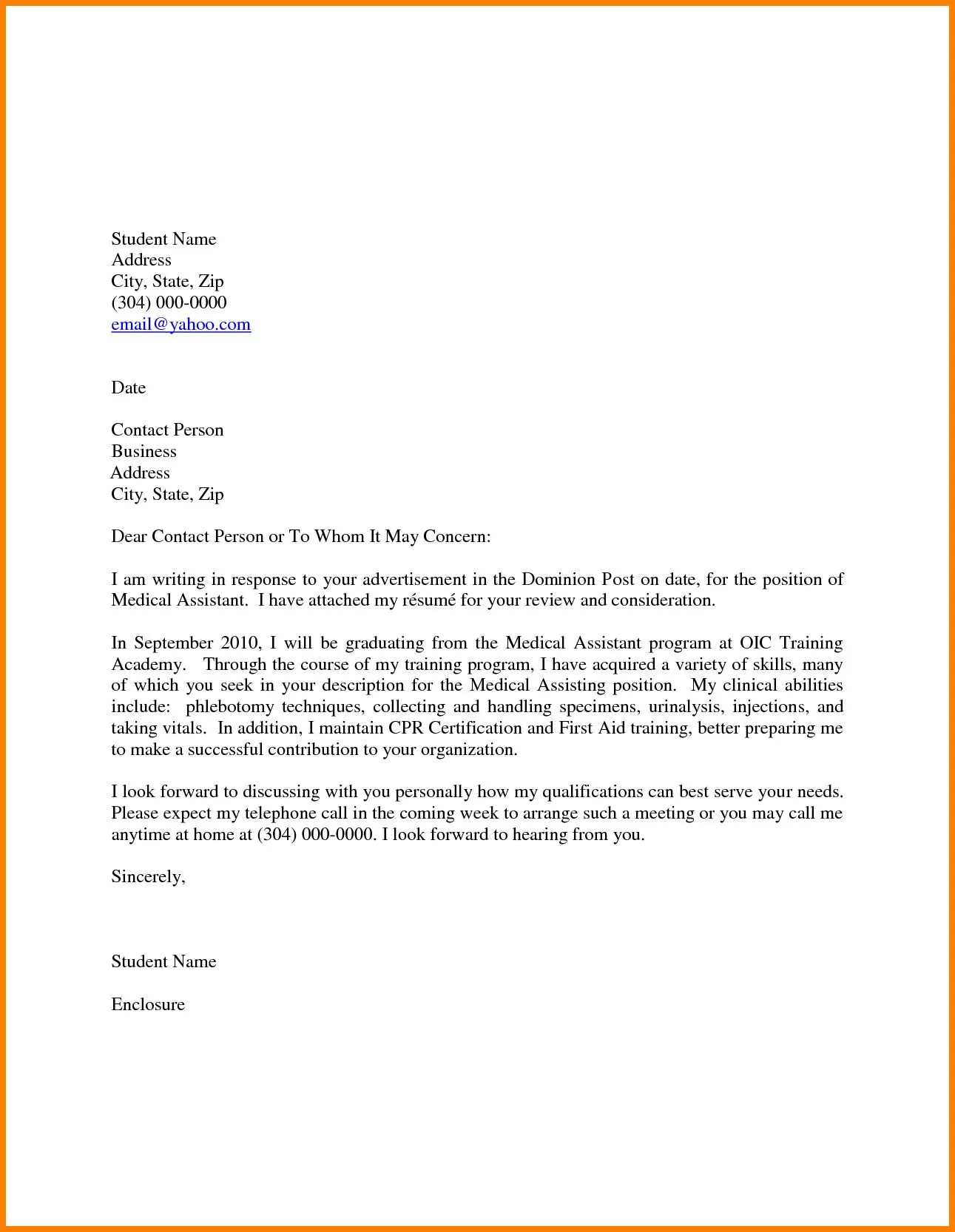 41675 physician cover letter values