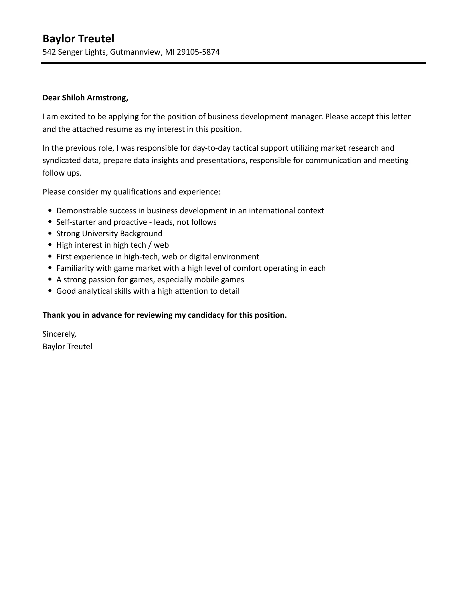 41679 development manager skills