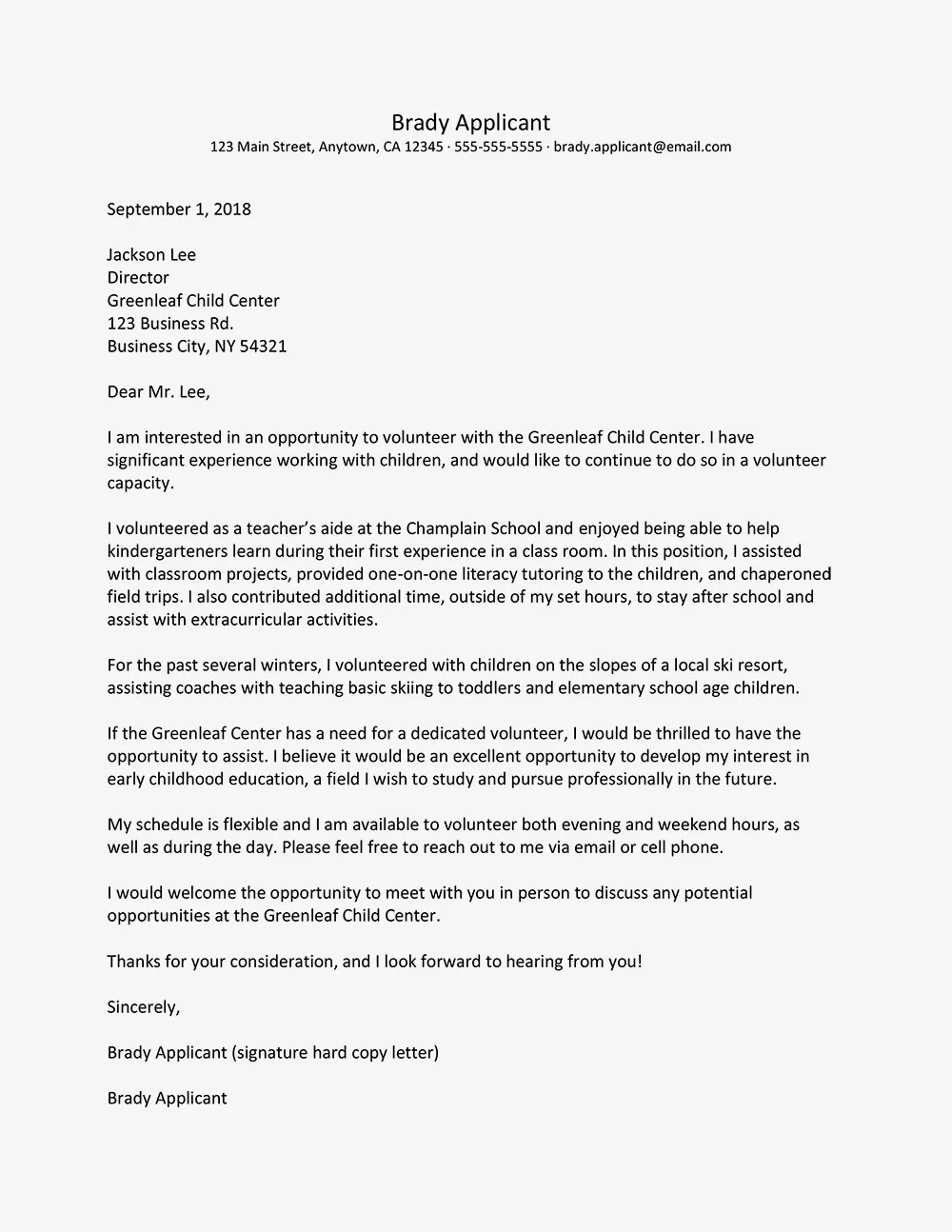 41688 volunteer cover letter guide